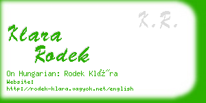 klara rodek business card